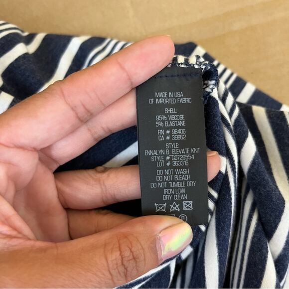 Theory Stripe Ennalyn Elevate Knit Off Shoulder Top - Picture 8 of 8